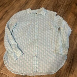 Talbots Sky Blue Paisley Blouse
